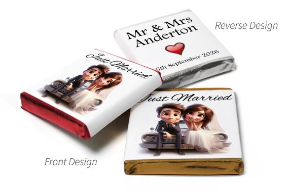Wedding Chocolates - Personalised Wedding Favours - Neapolitan Chocolates - V17.3