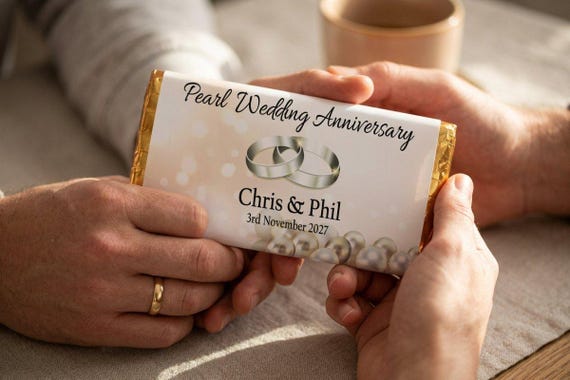 Personalised Golden Wedding Anniversary Galaxy Chocolate Bar | 30th Party Favours | Custom Guest Treat V1