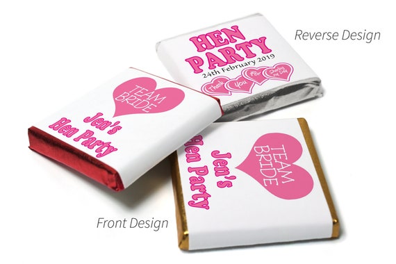 Hen Party Chocolates - Personalised Favours - Neapolitan Chocolates - V0