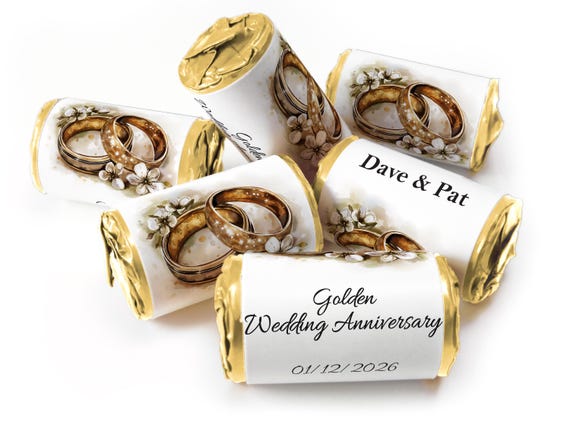 Golden Wedding Anniversary Gifts - Love Heart Sweets - 50th wedding anniversary gifts  V4