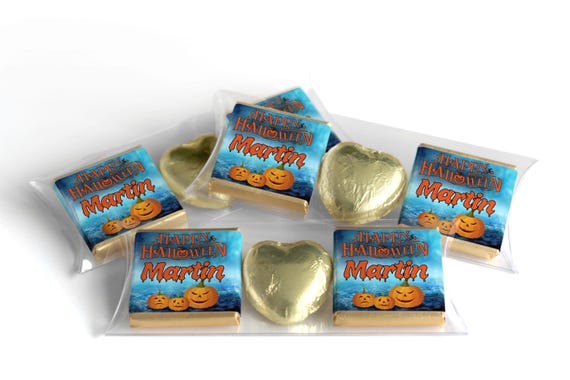 Halloween Chocolate Trio - Personalised Favours - Neapolitan Chocolates & Chocolate Heart - V8