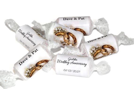 Golden Wedding Anniversary Gifts - Love Heart Sweets - 50th wedding anniversary gifts-V4