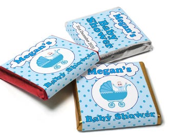 Baby shower chocolates - personalised favours - neapolitan chocolates - boy v1