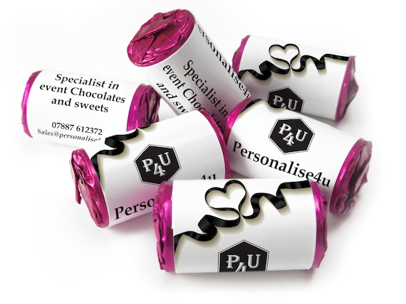 Business Sweets - Personalised Favours - Love Heart Sweets with Inner Foil choices - Giveaways / Promotion