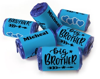 Big Brother / Little Brother - Personalised Favours - Love Heart Sweets with Inner Foil choices