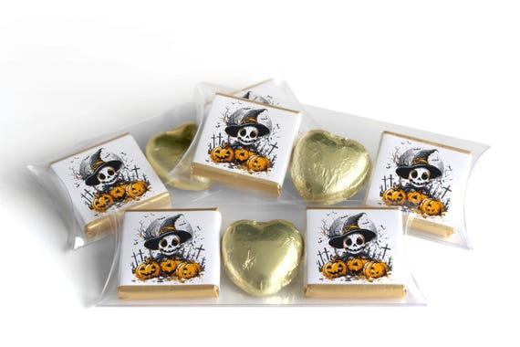 Halloween Chocolate Trio - Personalised Favours - Neapolitan Chocolates & Chocolate Heart - V13