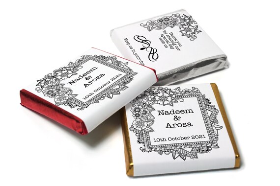 Wedding / Mehndi - Personalised Wedding Favors - Neapolitan Chocolates V10