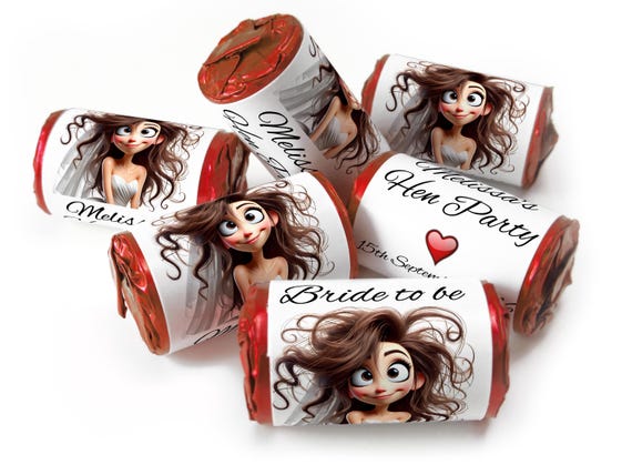 Hen Party Sweets - Personalised Favours - Love Heart Sweets with Inner Foil choices - V10