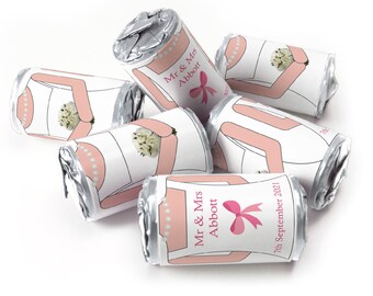 Wedding Sweets - Personalised Wedding Favours - Love Heart Sweets with Inner Foil choice, Bride, Foil Choices - V8