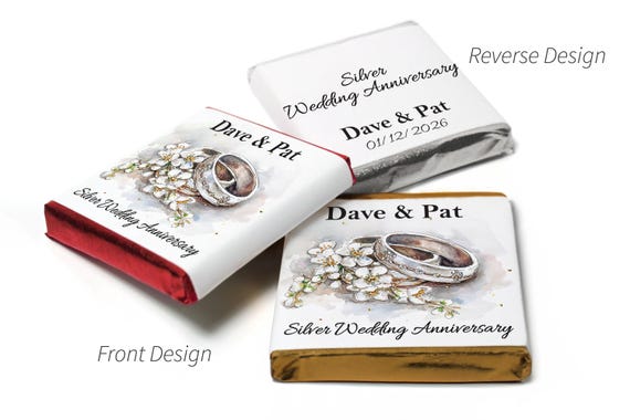 Silver Wedding Anniversary Gifts - Neapolitan Chocolates - 25th wedding anniversary gifts  V4