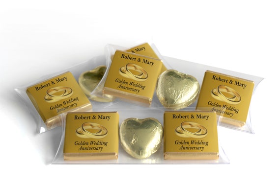 Gold Wedding Anniversary Gifts - Trio Packs - Neapolitan Chocolates - 50th wedding anniversary gifts  V1