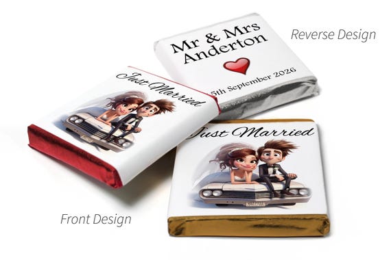 Wedding Chocolates - Personalised Wedding Favours - Neapolitan Chocolates - V17.4