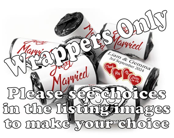 Wedding Love Heart Sweet WRAPPERS - Design Choices