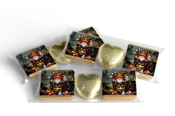 Halloween Gonk Chocolate Trio - Personalised Favours - Neapolitan Chocolates & Chocolate Heart - V4