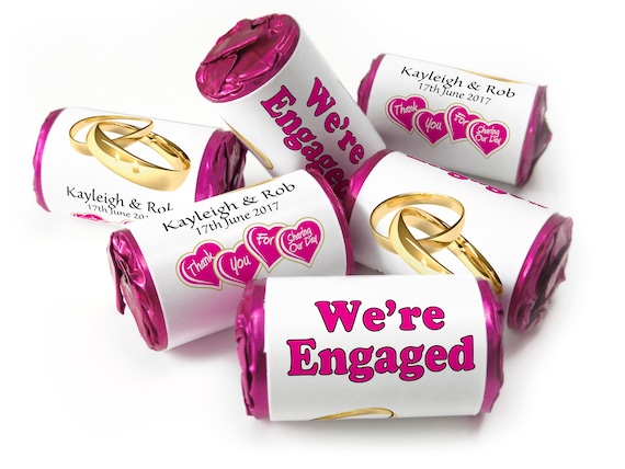 Personalised engagement sweets, love heart wedding favours,engaged party favours, wedding day treats, custom party favors, bridal shower-V0