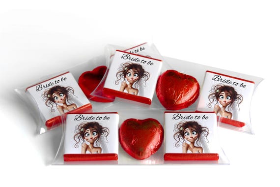 2 Choc Heart Trio Hen Do Chocolates - Personalised Favours - Neapolitan Chocolates - V6