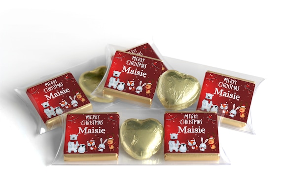 Christmas Chocolate Trio - Personalised Favours - Neapolitan Chocolates & Chocolate Heart - V7
