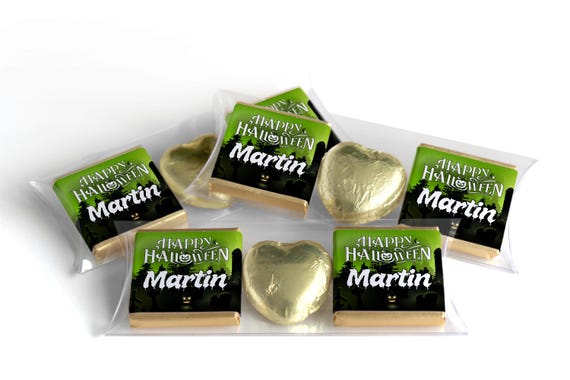 Halloween Chocolate Trio - Personalised Favours - Neapolitan Chocolates & Chocolate Heart - V10