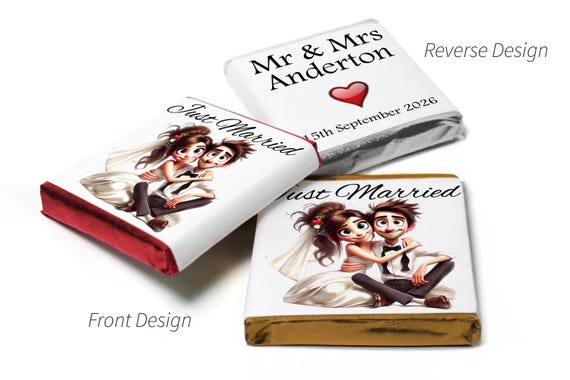 Wedding Chocolates - Personalised Wedding Favours - Neapolitan Chocolates - V16.1