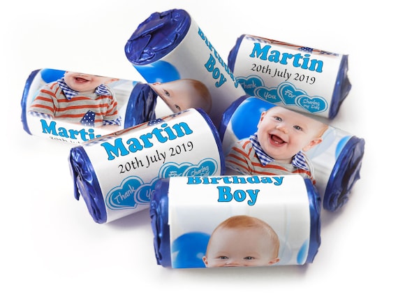 Birthday Gifts - Personalised Favours - Love Heart Sweets with Inner Foil choices - With Image