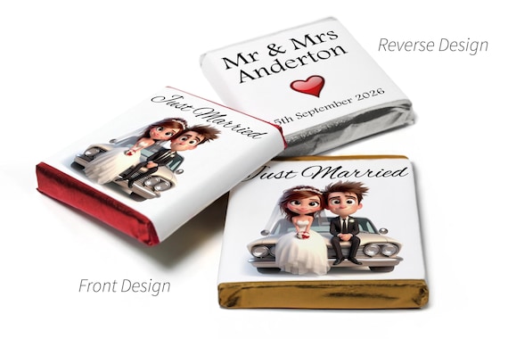 Wedding Chocolates - Personalised Wedding Favours - Neapolitan Chocolates - V17.2
