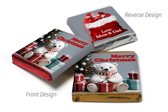 Christmas Chocolates - Personalised Favours - Neapolitan Chocolates - V17