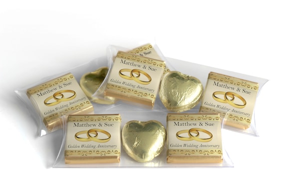 Golden Wedding Anniversary Gifts - Trio Packs - Neapolitan Chocolates - 50th wedding anniversary gifts V1