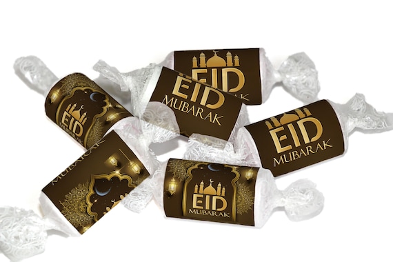 EID Sweets - Personalised Favours - Love Heart Sweets, EID GIFTS - Clear ends - V3-Brown