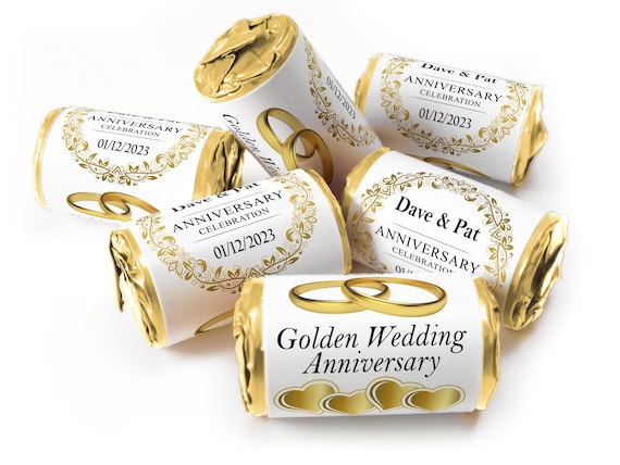 Golden Wedding Anniversary Gifts - Love Heart Sweets - 50th wedding anniversary gifts  V3