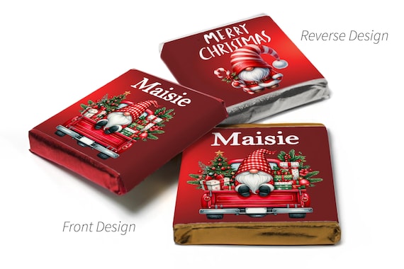 Christmas Gonk Chocolates - Personalised Favours - Neapolitan Chocolates Gnome- V14