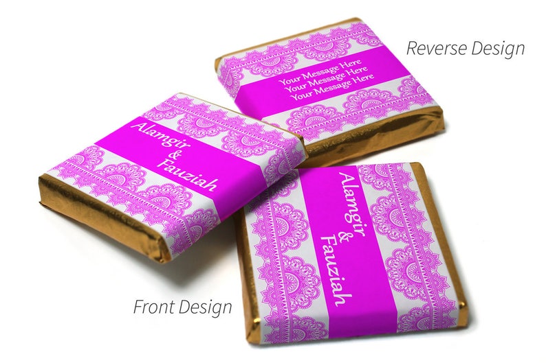 Personalised Chocolate Neapolitan squares Mehndi Brown Banner