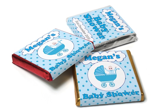 Baby Shower Chocolates - Personalised Favours - Neapolitan Chocolates - Boy V1