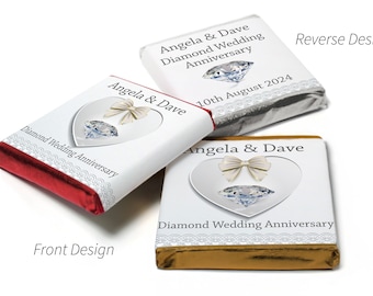 Diamond Wedding Anniversary Favours - Neapolitan Chocolates - 60th Wedding Anniversary