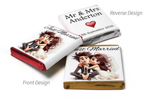Wedding Chocolates - Personalised Wedding Favours - Neapolitan Chocolates - V16.3