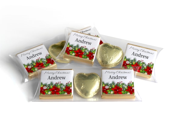 Christmas Chocolate Trio - Personalised Favours - Neapolitan Chocolates & Chocolate Heart - V9