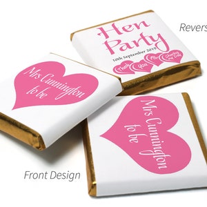 Hen Party Chocolates Personalised Favours Neapolitan Chocolates V1 image 2