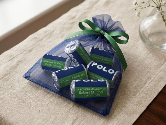 Personalised Funeral Polo Mini Mints | In Loving Memory Memorial Sweets | Custom Keepsake Favours for Farewell Service