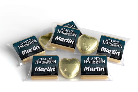 Halloween Chocolate Trio - Personalised Favours - Neapolitan Chocolates & Chocolate Heart - V9