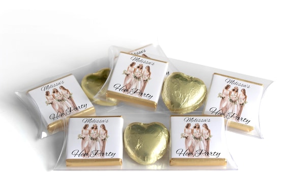 2 Choc Heart Trio Hen Do Chocolates - Personalised Favours - Neapolitan Chocolates - V3