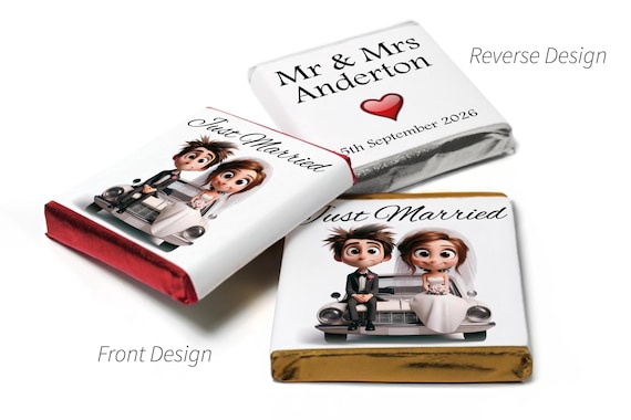 Wedding Chocolates - Personalised Wedding Favours - Neapolitan Chocolates - V17.6