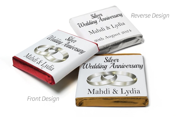 Silver Wedding Anniversary Gifts - Neapolitan Chocolates - 25th wedding anniversary gifts  V1