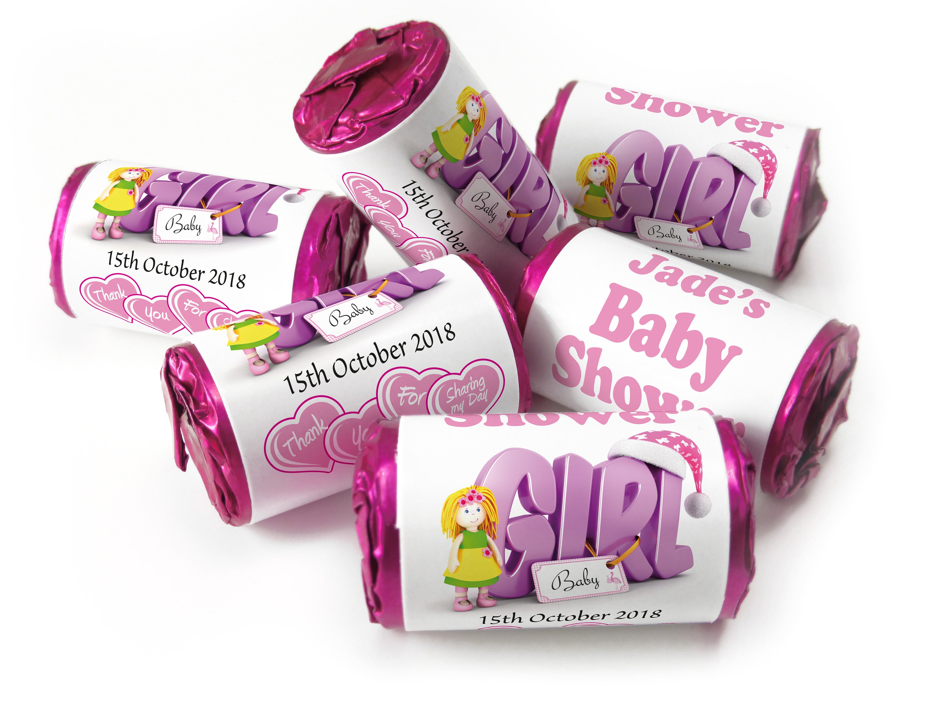 personalised love hearts baby shower