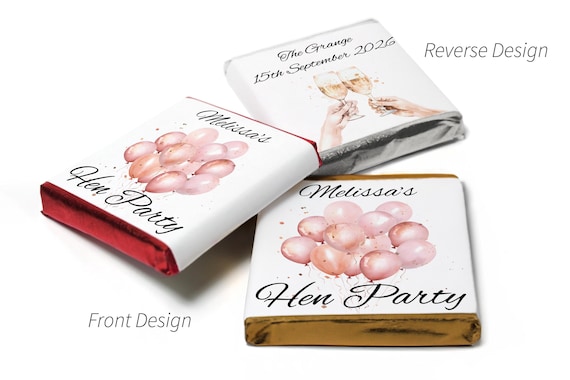 Hen Party Chocolates - Personalised Favours - Neapolitan Bride- V4