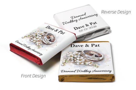 Diamond Wedding Anniversary Gifts - Neapolitan Chocolates - 50th wedding anniversary gifts V4