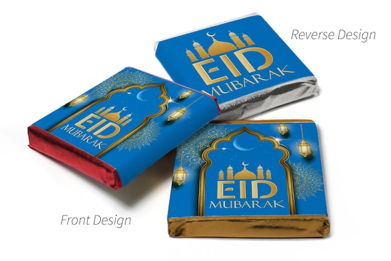 EID Mubarak Chocolates - Favours - Neapolitan Chocolates - V3 - Blue
