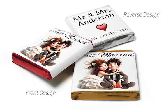 Wedding Chocolates - Personalised Wedding Favours - Neapolitan Chocolates - V16.4