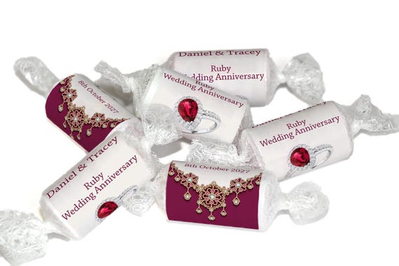 Ruby Wedding Anniversary Gifts - Love Heart Sweets - 40th wedding anniversary gifts-V1