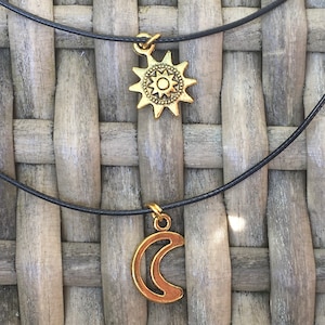 Double Choker Necklace Silver / Gold Sun and Moon Charms 90s Layered ...