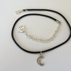 90s Moon Choker Necklace - Black Cord, Silver/gold Crescent Charm - Etsy