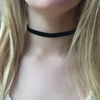 Anso Collana Girocollo In Velluto Nero Gotico Con Ciondolo Vampiro E Zirconi, Regolabile 30-35 Cm